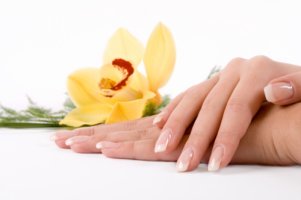 healthy nails with a flower